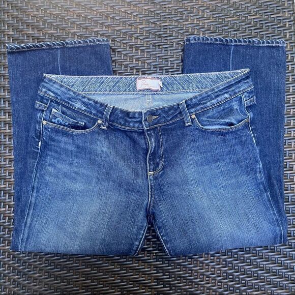 PAIGE LAUREL CANYON CROP FLORAL EMBROIDERY MIDNIGHT ROCKER CREASE WC032 33x23 - Picture 11 of 14